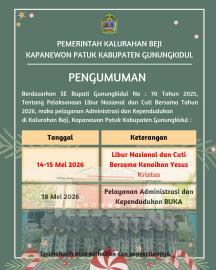 Libur dan Cuti Bersama, Pelayanan Umum dan Kependudukan Tutup